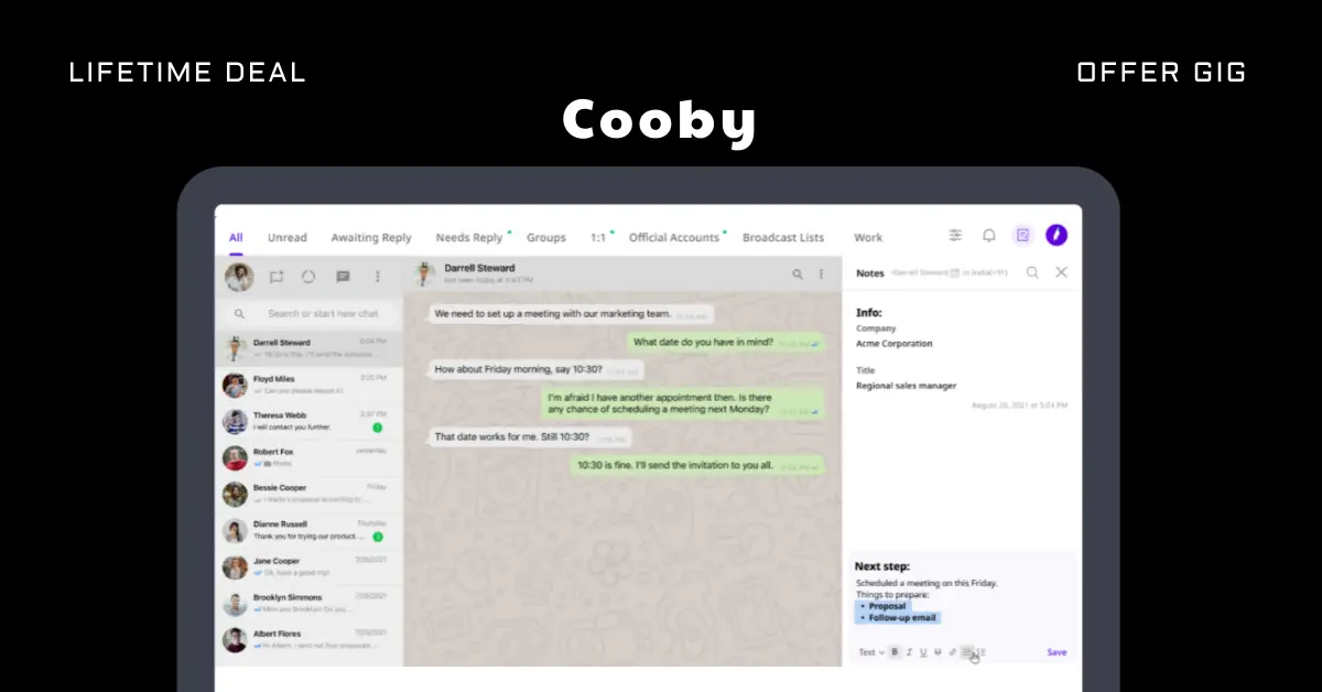 Read more about the article Cooby Lifetime Deal | Workplace Automation For WhatsApp