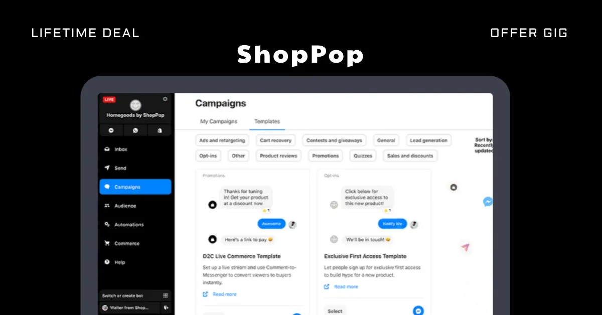 Read more about the article ShopPop Lifetime Deal | Messenger Marketing Tool For Shopify