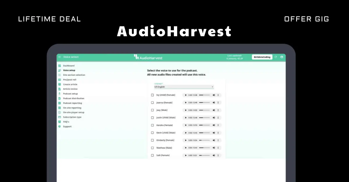 Read more about the article AudioHarvest Lifetime Deal | Convert Content Into Podcasts