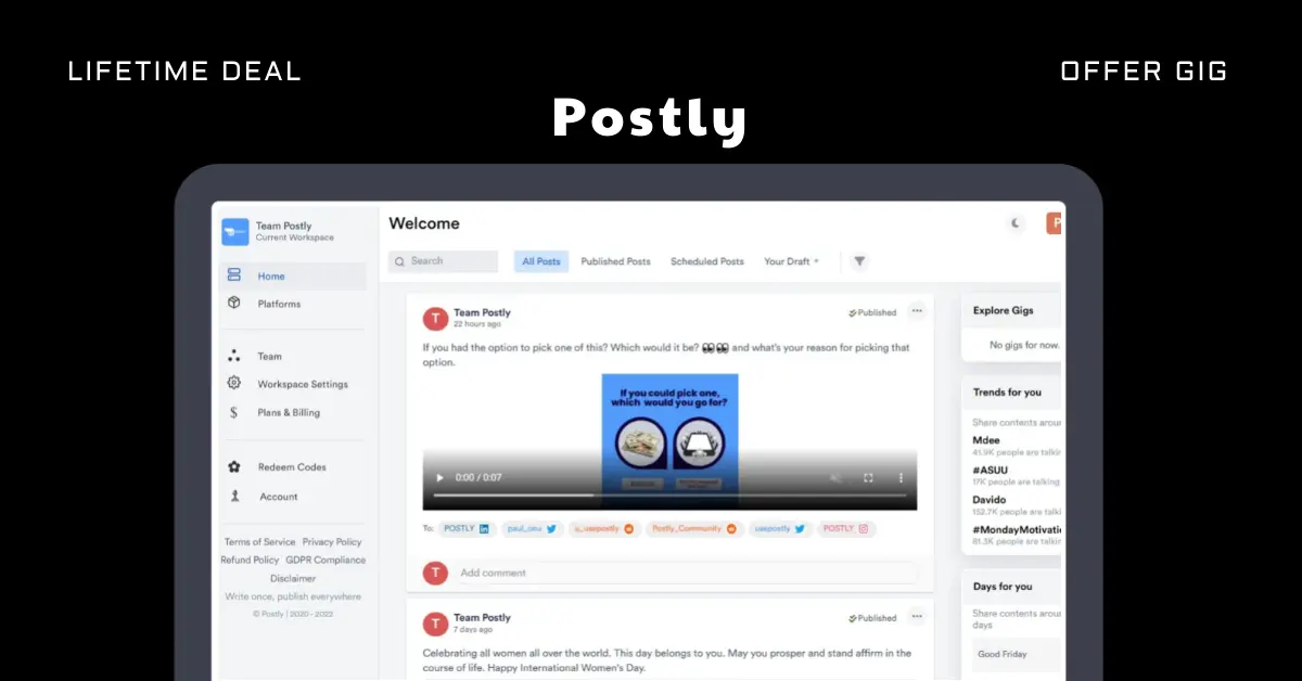 Read more about the article Postly Lifetime Deal | Social Media Content Management Tool