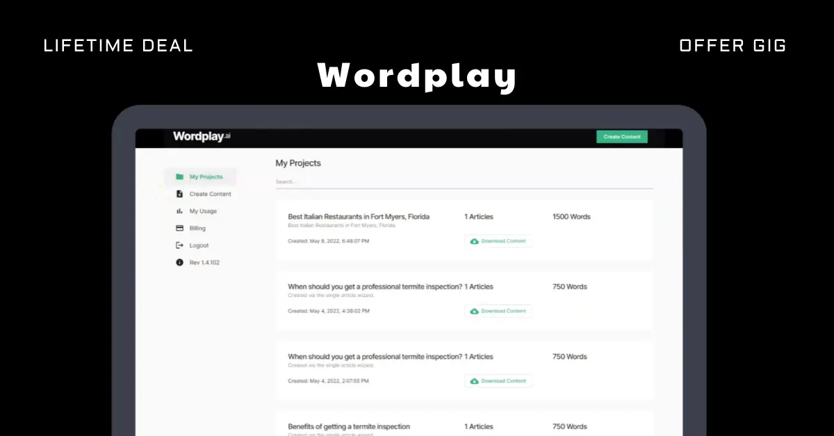 Read more about the article Wordplay Lifetime Deal | Generate Long-Form Blog Content